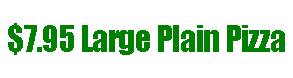 Text Box: $7.95 Large Plain Pizza
